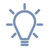icon of lightbulb representing thinking of new ideas